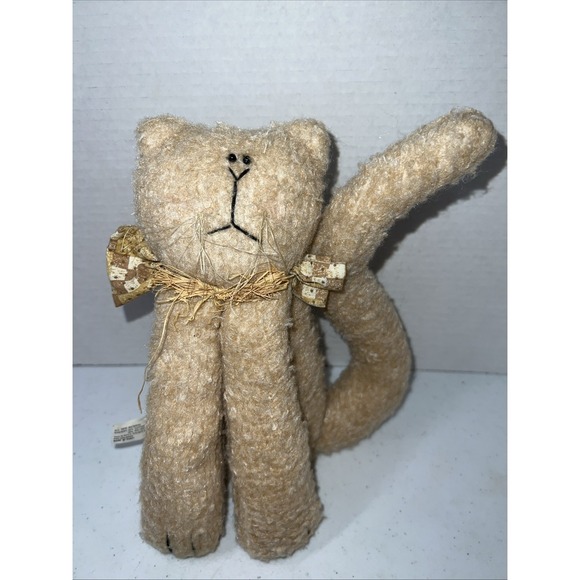 The Unbranded Brand Other - Crazy Mountain Imports Plush Cat Shelf Sitter Kitty Folk Art Primitive 10"